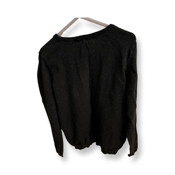 H&m US 8-10 Girls Long Sleeve Sweater Grey Gray With Black Sequin Star Detail - Picture 4 of 15